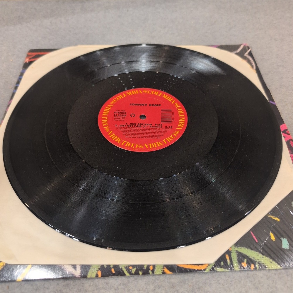 Johnny Kemp Just Got Paid 12" Vinyl Single 1988 Columbia 44 07588 New Jack Swing - Picture 3 of 6